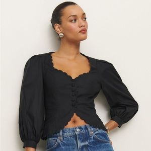 Reformation Elianna Top in Black